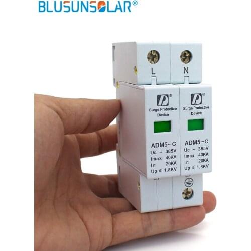 2 pcs / lot Household Standard Din Rail 35mm 2P 20-40kA 110V 220V 380V Low Voltage Anti-thunder AC SPD Surge Protection Device
