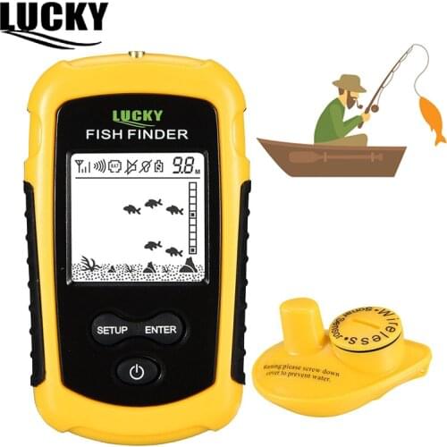 Lucky Sensor Boat Fishing finder Sonar Fish Finder for Ice fishing Wireless Portable Depth Echo Sounder FFW1108-1