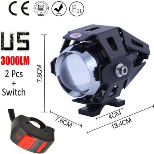 Huiermeimi 1 pair 125w U5 Motorcycle Headlight LED driving DRL car fog light spotlight spot Head light Motorbike Decorative Lamp