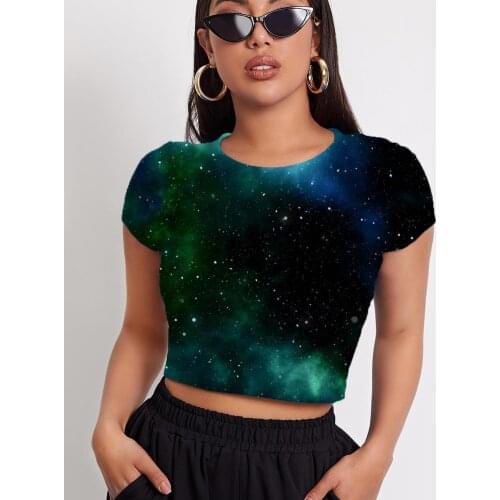 3d Tshirt Galaxy T shirt Women Space T-shirts 3d Universe Shirt Print Nebula Tshirts Casual Womens Clothing Punk Rock Printed