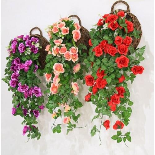 Artificial Flower Simulation Wall Hanging Basket Flower Orchid Silk Flower Room Living Room Wedding Balcony Door Home Decor