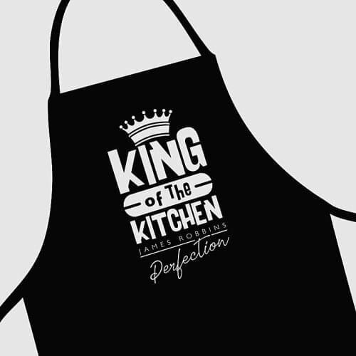 Custom King of the Kitchen Apron Name,Personalised Grandad Dad Step Daddy,Gift Present Funny,Fathers Day Birthday Christmas BBQ