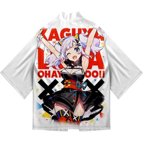 Harajuku style Kaguya Luna 3D Printed Kimono summer Women/Men Summer Casual Short Sleeve streetwear Kimono