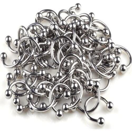 10pcs 316L Stainless Steel Horseshoe Shape Tongue Eyebrow Lip Belly Navel Ring Nose Septum Body Piercing Jewelry