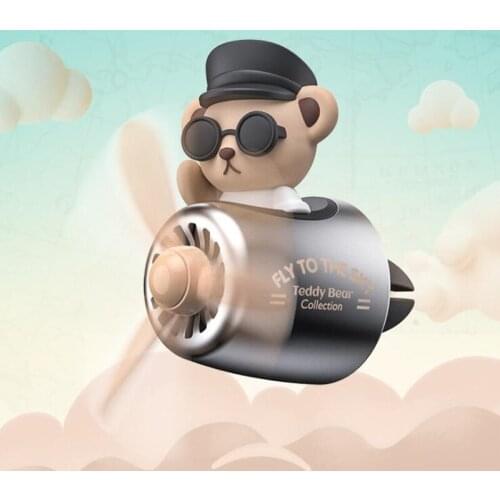 Collection Edition Little Bear Pilot Car Air Freshener perfume Automobile Interior Perfume Clip Fragrance Ornament Accessories