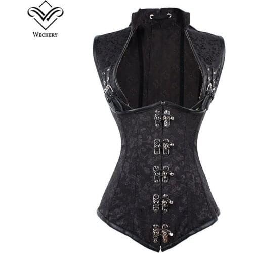 Steampunk Corset Sexy Corsage Corsets and Bustiers Slimming Gothic Corselet Steel Boned Straitjacket Plus Size S-6XL