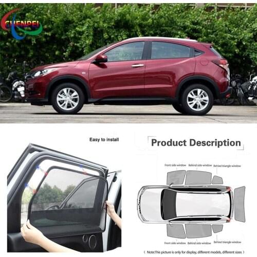 For Honda VEZEL 2013-2018 Car Full Side Windows Magnetic Sun Shade UV Protection Ray Blocking Mesh Visor Decoration Accessories
