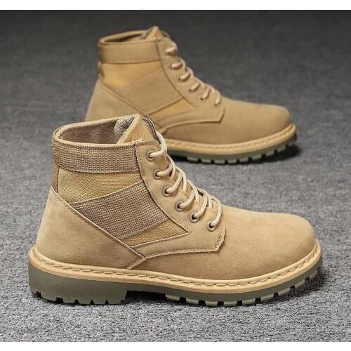 Men Shoes Martin Boots Mens Spring New Boots Fashion High Leather Boots Botas Chaussure Homme