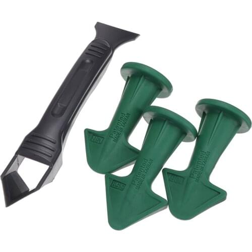 4pcs Reusable Caulk Nozzles Scraper Set Plastic Sealing Caulking Sealant Tools Kit Rubber Trowel Nozzle Floor Finishing Tool