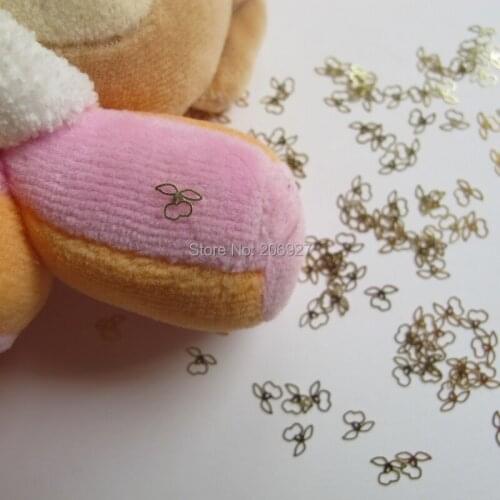 MS126 100pcs Gold Cute Cherry Deco Nail Art Metal Sticker Nail Art Decoration Non-adhesive Sticker