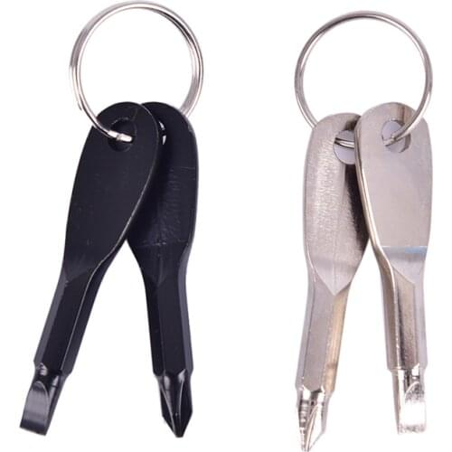 Stainless Steel Mini EDC Multifunction Screwdriver Key Shape Slotted Screwdrivers Keychain Pocket Repair Tool Hot