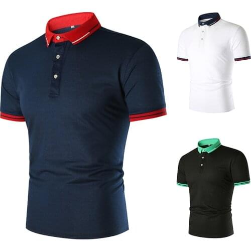 New Fashion Lapel Shirts Short Sleeve Business Social T Shirts Mens Sportswear Tee Tops