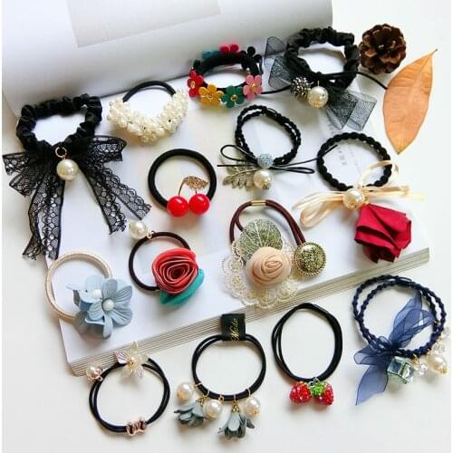 Korean Popular Hair Rope Scrunchies Women Girls Elastic Hair Rubber Bands Accessories For Women Girls Ties Hair Ring Headwear