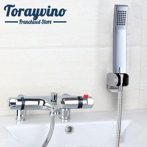 Bathroom Bathtub shower faucet Thermostatic Modern Bathtub Faucet with Hand shower faucet torneira Thermostatic mixer Shower Set