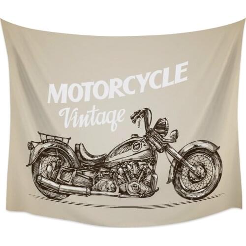 Vintage Motorcycle Wall Tapestry Home Wall Decor Tapestry Cover Beach Towel Picnic Mat Yoga Mat
