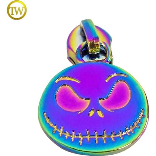 High quality rainbow metal zipper puller alloy metal zipper puller design for bag