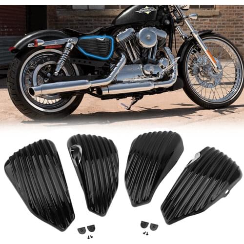 Motorcycle Left Right Fairing Battery Cover Guard For Harley Sportster XL Iron 883 1200 48 72 2004-2020 Motorbike Accessories