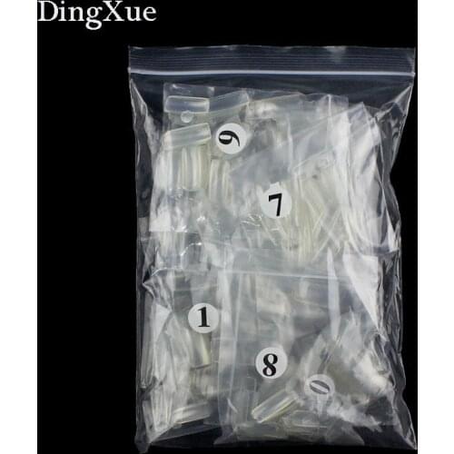 DingXue Women 500/pcs Transparent Color French /Half/Full False Nail Tips Artificial Fake Nails Art Acrylic Manicure Tools G005