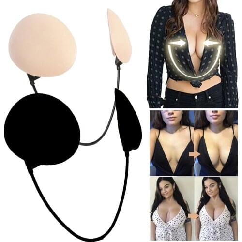 Summer Thin Gather Nipple Patch Underwear Accessories Deep Plunge Bra Kit Push-Up Frontless Bra Backless Strapless Bra for Dress