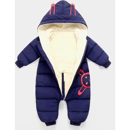 2020 New born Baby Wear Winter Jumpsuit Snowsuit Boy Warm Plus velvet Romper Girl clothes infant overcoat clothing Overalls 0-24