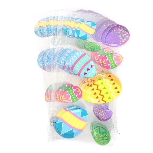 50pcs Easter Decoration Gift Bag Bunny Eggs Chicken Print Cellophane Bags Baking Candy Packaging Bags Happy Easter Party Favors