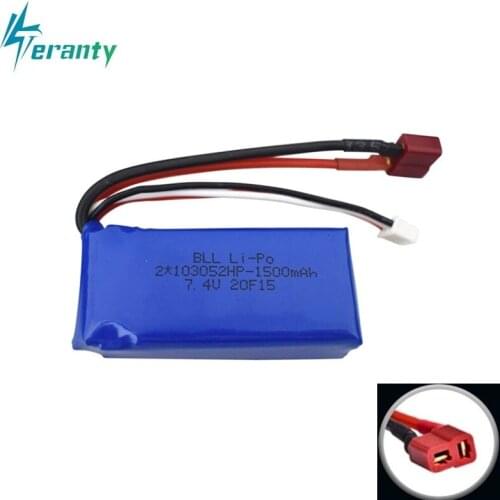 7.4V 1500mAh rechargeable battery for A949 a959-B A969 A979-B K929-B remote Control car 2s 7.4v LiPo battery for Wltoys car Boat