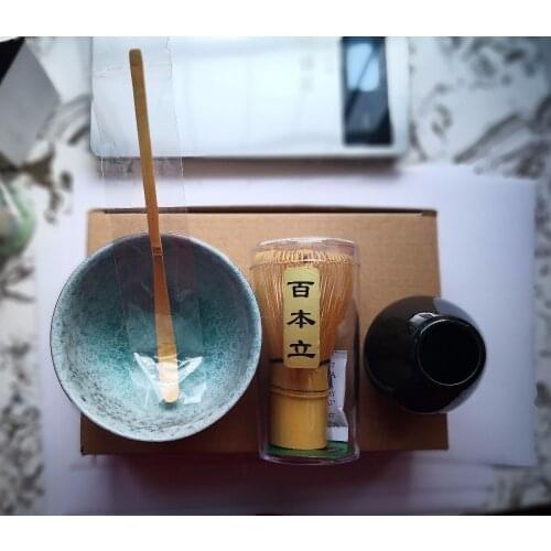 Free shipping Japan Handmade Batidor Matcha kit Maccha Whisk tea Set, four piece porcelain bamboo tea sets