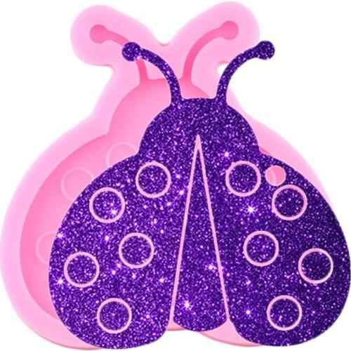 Shiny Glossy Bee Silicone Mold Epoxy Resin Keychain Molds Polymer Clay Pendant Mould DIY Handmade Jewelry Moulds