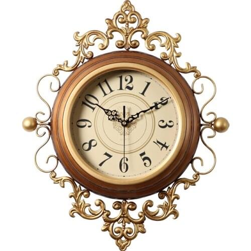 Retro Large Wall Clock Silent Vintage Clock On The Wall For Living Room Classical Wall Watches Home Decor Metal Wall Decorations