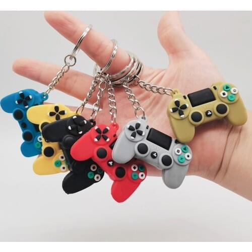 1PCS PVC Game Machine Keychain & Keyring Cute Gamepad Joystick Key Chain PS4 Game Console Jewelry Bag Car Hanging Accessories