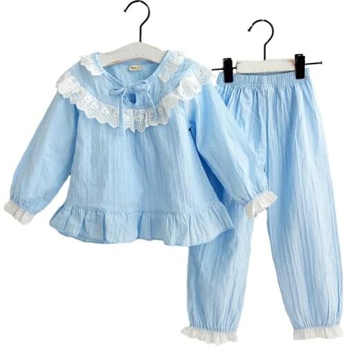Brand Childrens Pajama Set Girls Pajama 100% Cotton Sleepwear Suit Long Sleeve Home Clothing for Kids Pyjamas 3-10y