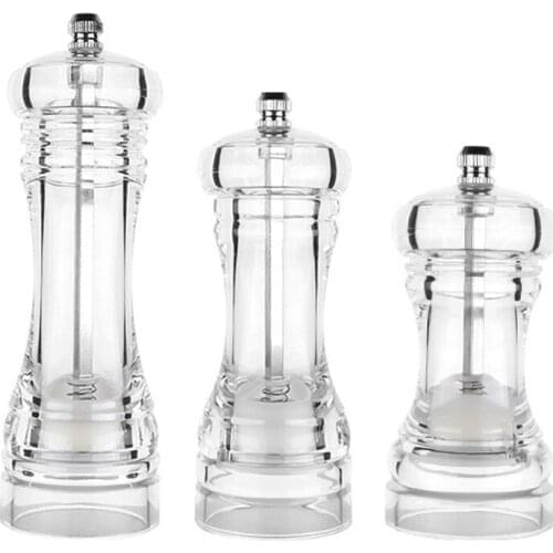 Household Pepper Grinder Acrylic Grinder Salt Pepper Mill Grinder Manual Pepper Grinder Salt Spices Kitchen Cooking Accessories