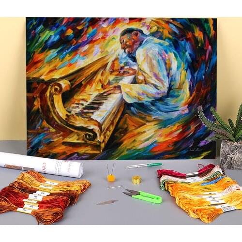 Erroll Garner Jazz Pre-Printed 11CT Cross-Stitch Embroidery Patterns DMC Threads Handicraft Handmade Needlework Hobby Magic