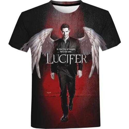 Lucifer Men And Women Summer Fashion Casual Short Sleeve 3D Lucifer Printing T-shirt Harajuku Streetwear Plus Size T Shirts