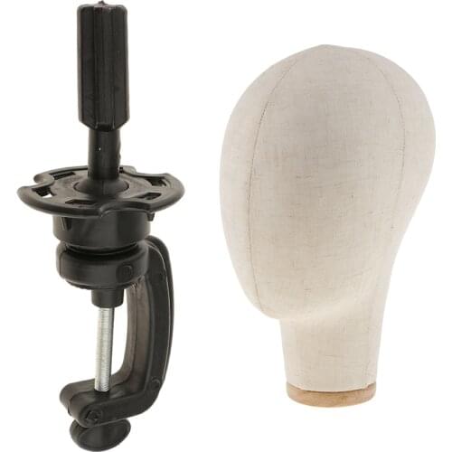 Canvas Wig Head Manikin Head for Making Wigs Professional Mannequin Head with Clamp Stand