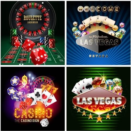 Las Vegas Casino Chips Background Roulette Dice Casino Entertainment Party Banner Photography Backdrops Photocall Photo Studio
