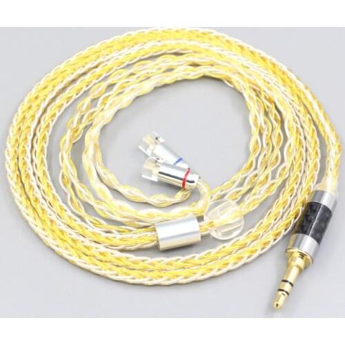 LN007298 8 Core OCC Silver Gold Plated Braided Earphone Cable For UE11 UE18 pro QDC Gemini Gemini-S Anole V3-C V3-S V6-C