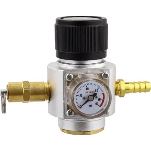 Mini CO2 Gas Regulator 0-90PSI Keg Charger with Release Valve for Soda T21*4 Bottle Draft Beer Kegerator Soda