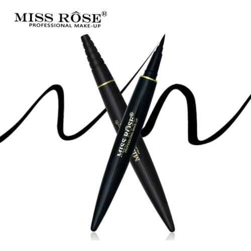 Miss Rose Black Eye Liner Pencil Long lasting Quick Dry Makeup Eyeliner Waterproof Natural