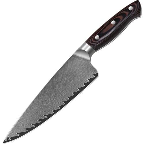 Damascus steel VG10 8.5 inch western fish cooking knife cutting fork kitchen meat cutting knife