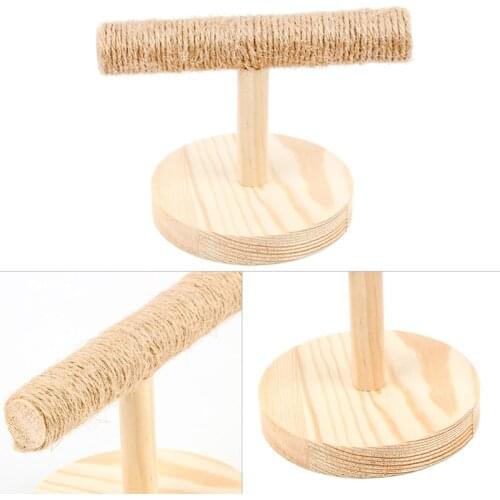 Parrot Wooden Tabletop Perch Bird Stand Training Exercise Feet Claw Grinding R7RC