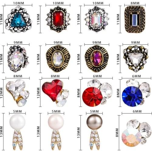 The New 3D Golden Charming Nail Decorations Glitter Alloy Jewelry Rhinestones DIY Nail Art Studs Tool