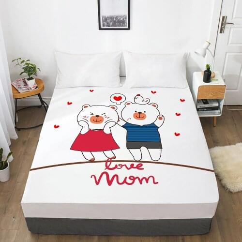 Animal Cartoon Kids Elastic fitted sheet bed sheet With An Elastic Band 150x200 Mattress Cover Bed cover for children baby Mom
