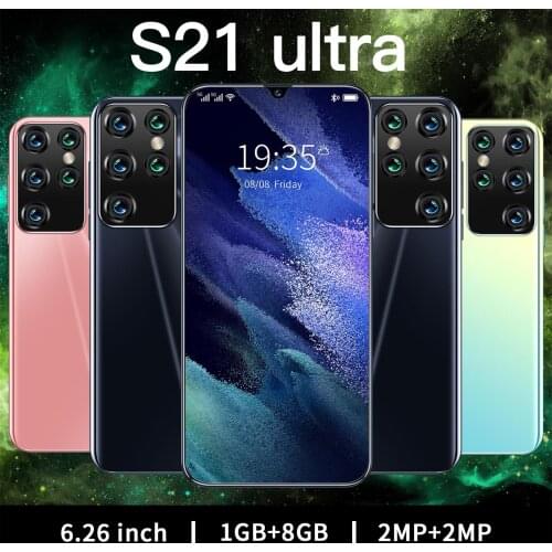 S21 Ultra 6.26 Inch UK Smartphone Face Unlock Full Screen Android 8.0 1G RAM+8G ROM Smartphone High-definition Смартфон 2021 New