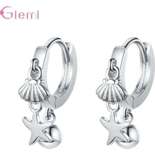 925 Sterling Silver Retro Korean Style Star Drop Earrings For Women Girls Wedding 2021 Trend Fashion Jewelry Wholesale