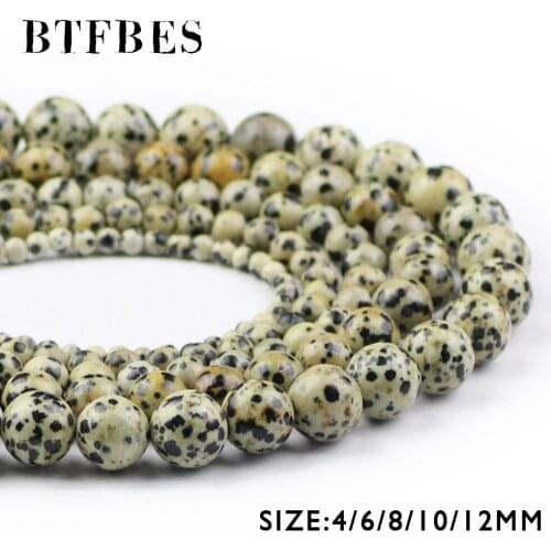 BTFBES Hight Quality Natural Stone Mottled Stone Ball 4/6/8/10/12MM Ore Round Loose Spots Beads For DIY Jewelry Bracelet Making