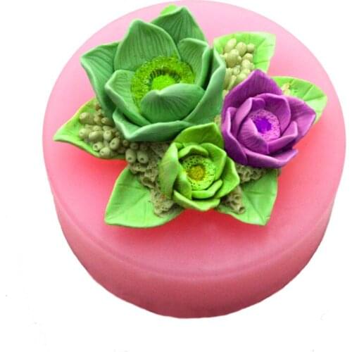 Big Size Flower Shape Fondant cake mold flower chocolate handmade soap cookies silicone moulds