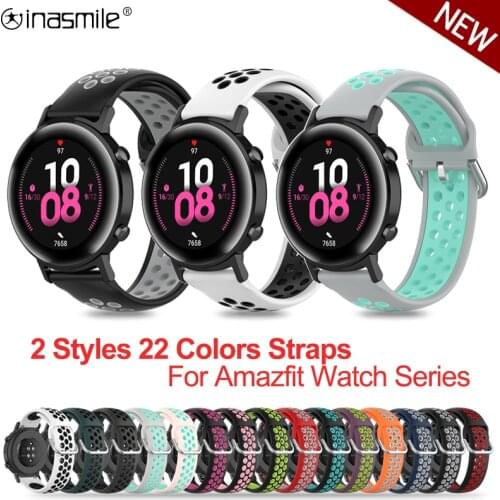 Fabulous 22mm Accessories bracelet for Gtr 47mm Pace 2 Stratos 20mm Silicone Strap For Huami Amazfit Bip lite S Gtr 42mm Gts