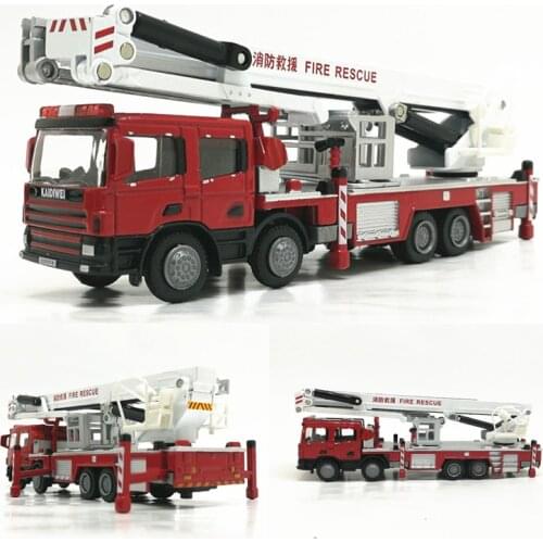 High simulation 1:50 alloy engineering vehicles Fire truck fire ladder climbing car childrens toys gifts free shipping