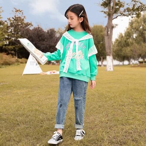 High End Spring Autumn Tops Hoodies Girls Sweatshirts Coat Kids Outwear Teenager Children Clothes High Quality